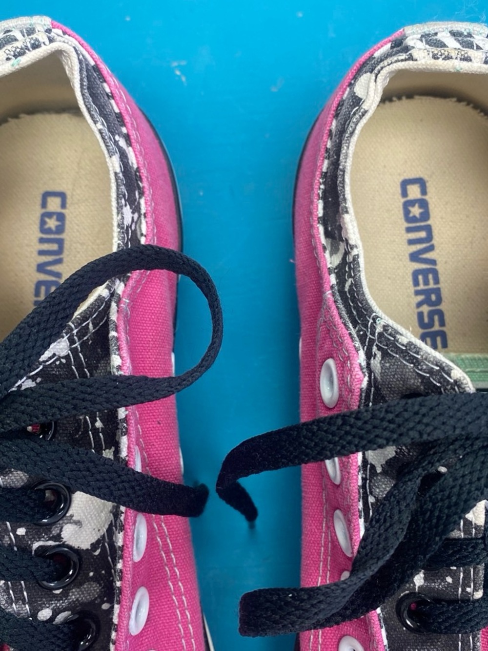Converse Pink and Black Canvas Low-Top Sneakers - Picture 4 of 8